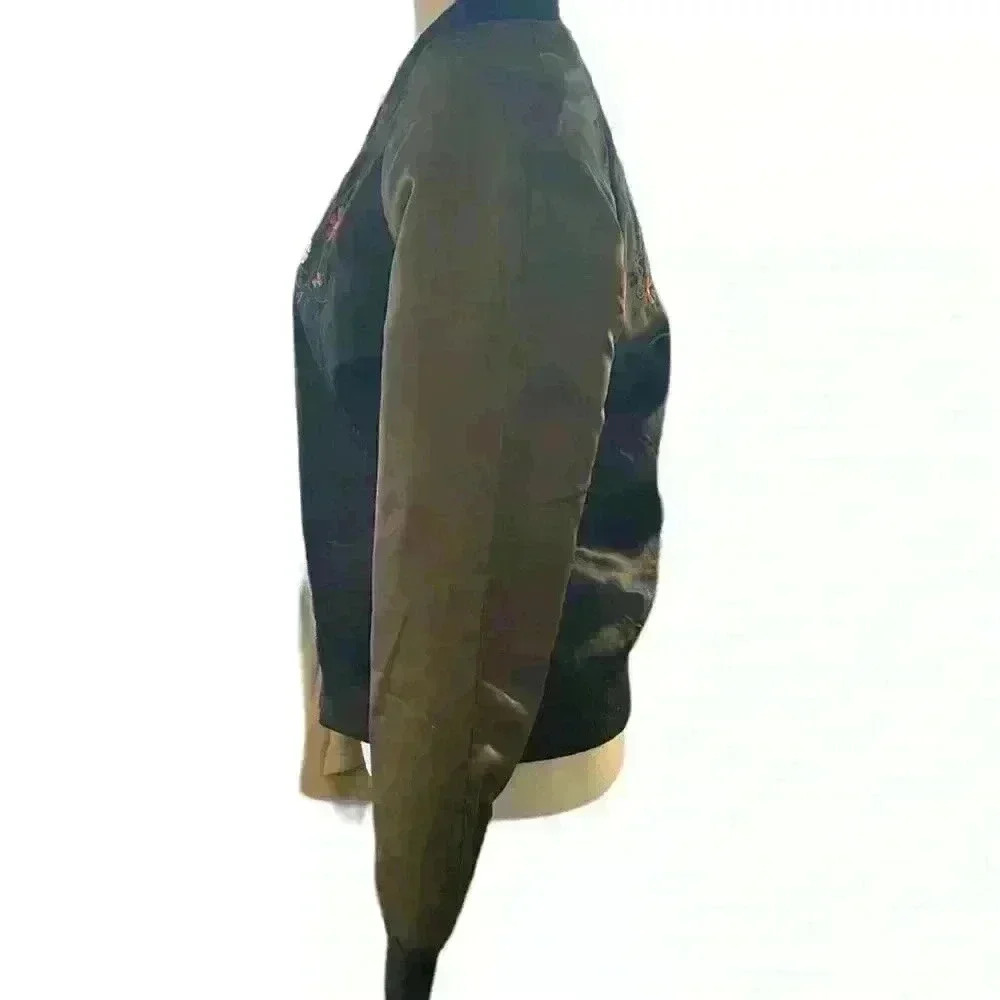 LOVE DESTROYED Embroidered Bomber Jacket Size Medium​ - Picture 3 of 7